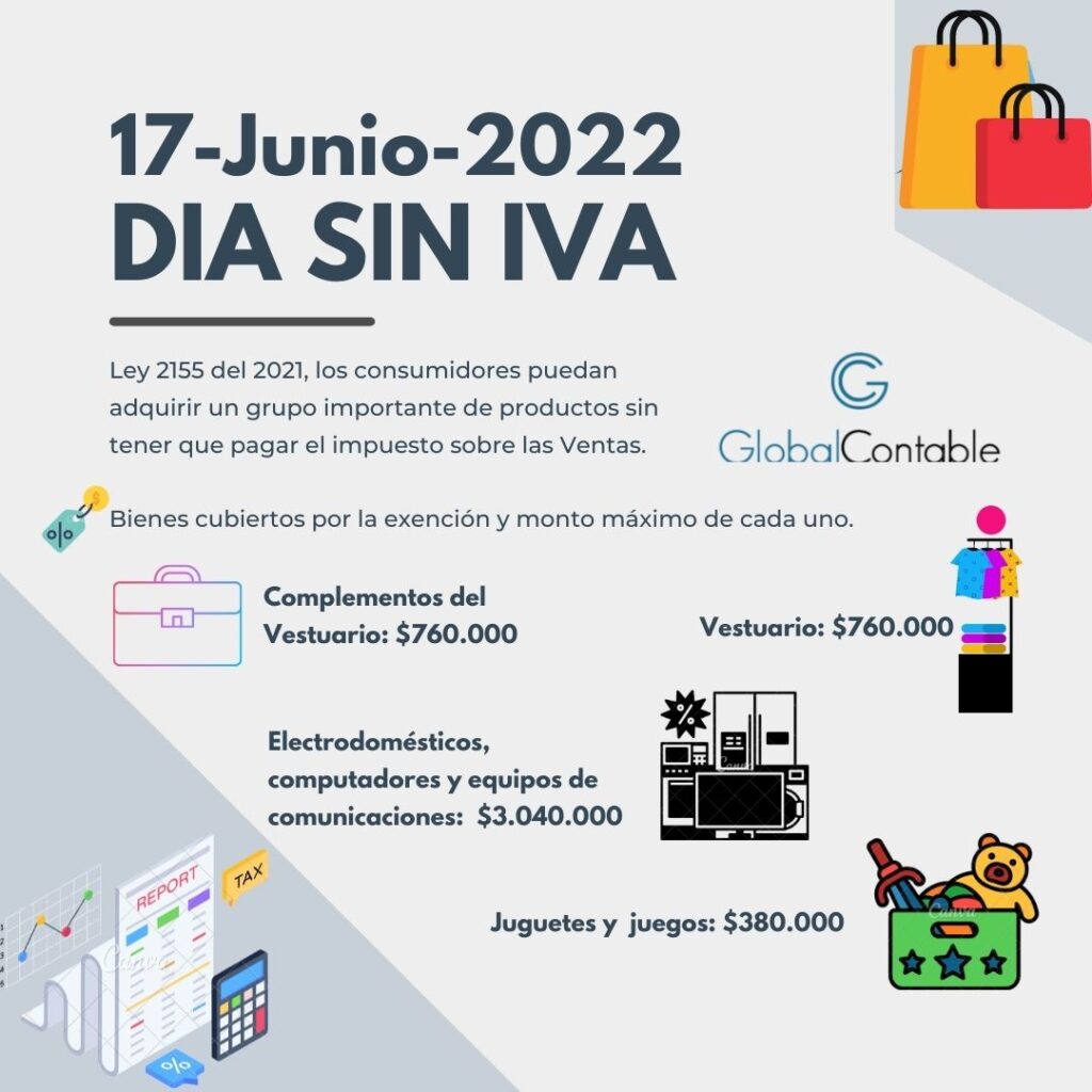 Próximo día sin IVA en Colombia. 1 1 2