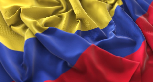 bandera colombia foto estudio ruffled maravillosamente acurrucado horizontal primer plano 1379 263