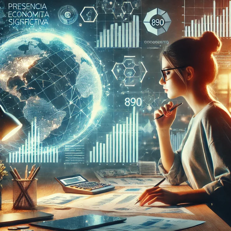 DALL·E 2024 11 20 18.44.10 Una representacion realista que refleja el concepto de Presencia Economica Significativa y reconocimiento de ingreso Concepto 890 de 17 10 2024. La
