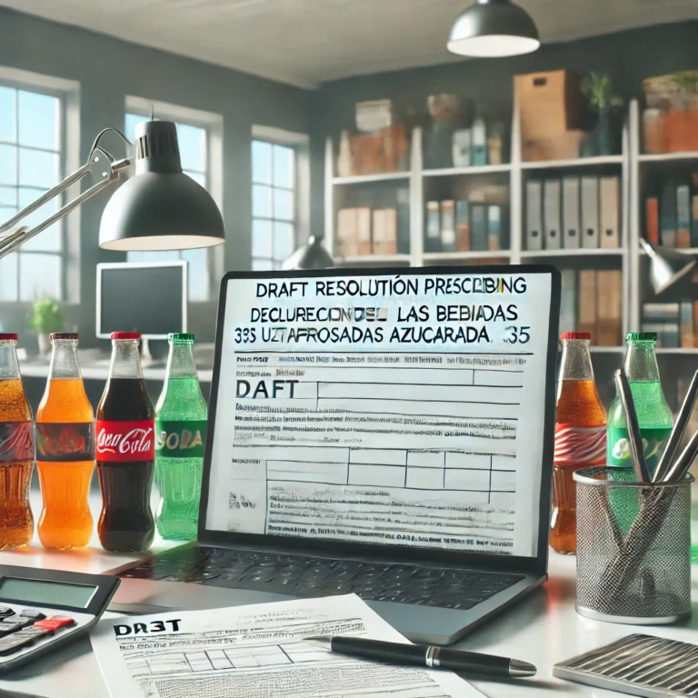 DALL·E 2024 12 18 10.33.09 A realistic and professional depiction of the draft resolution prescribing Form 335 for the year 2025 with a focus on sugary beverages and sodas. The