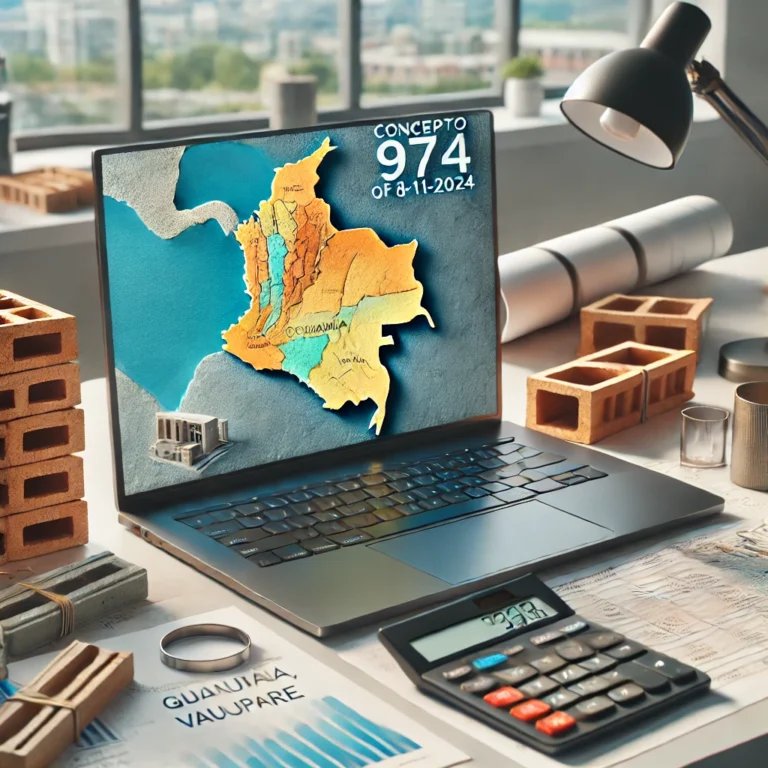 DALL·E 2024 12 18 10.40.13 A realistic and professional depiction of Concepto 974 of 8 11 2024 focusing on the VAT exemption for sales of construction materials. The scene inclu
