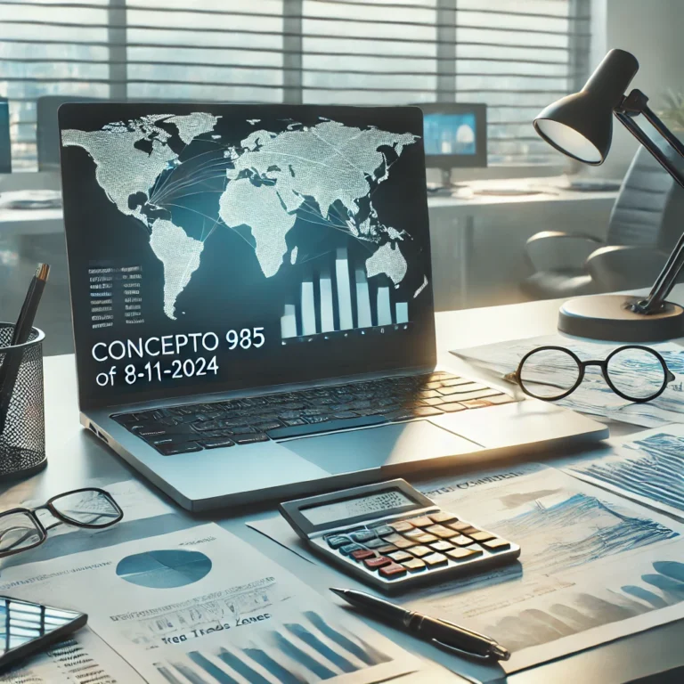 DALL·E 2024 12 18 10.44.26 A realistic and professional depiction of Concepto 985 of 8 11 2024 focusing on the concept of effective management headquarters within Free Trade Zon