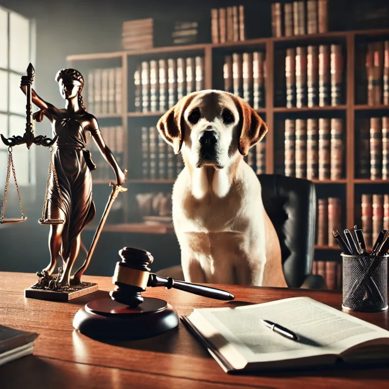 DALL·E 2025 01 30 16.17.05 A professional and artistic representation of the legal concept of Animales de compania Companion Animals. The image should depict a modern legal
