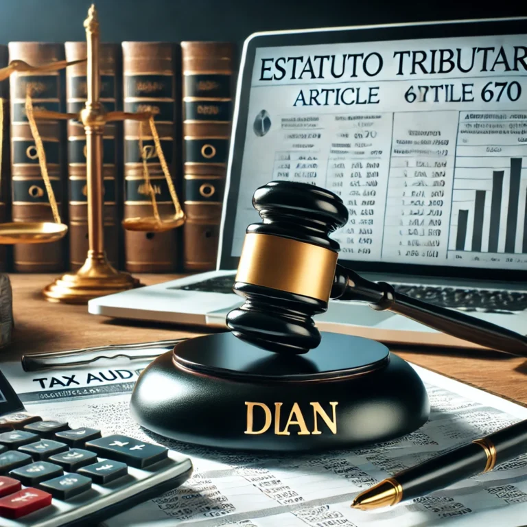 Sentencia Consejo de Estado 25000-23-37-000-2018-00349-01 (25862) 6 DALL·E 2025 01 30 16.54.49 A professional legal illustration of the concept from Article 670 of the Estatuto Tributario in Colombia. The image should depict a judges gavel rest