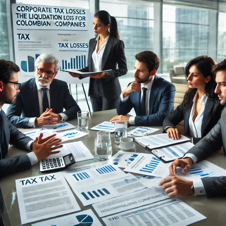 DALL·E 2025 02 14 12.51.53 A professional executive style photograph showing a group of business professionals in a modern office. They are engaged in a discussion about corpora