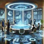 Sentencia 28852. Adición de ingresos. Valoración probatoria. DALL·E 2025-03-21 14.51.45 - A futuristic executive office with professionals discussing financial and legal matters. The setting includes sleek, modern furniture with holographic