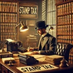Oficio 015188 del 28-08-2026. Procedimiento. Reporte FATCA y CRS de las cooperativas de aporte y crédito. DALL·E 2025-03-21 15.04.19 - A vintage-style executive office with a single business professional in early 20th-century attire reviewing financial documents related to stamp tax.